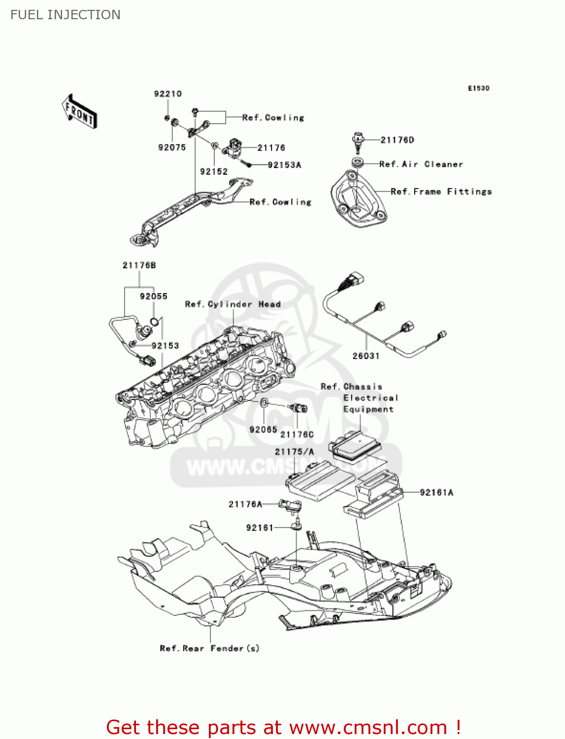 FUEL INJECTION ZX1400A7F NINJA ZX14 2007 USA CALIFORNIA CANADA