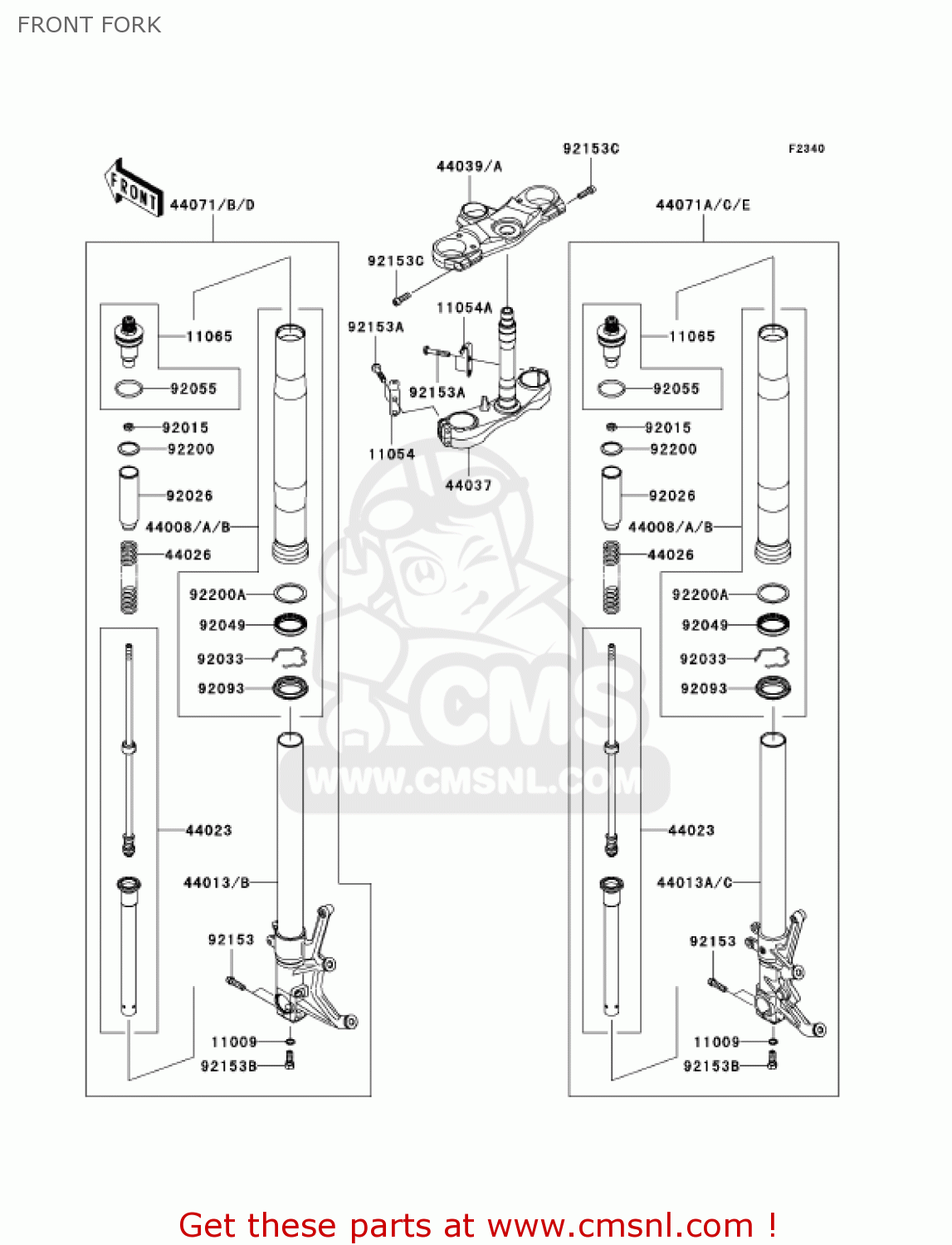 FRONT FORK ZX1400A7F NINJA ZX14 2007 USA CALIFORNIA CANADA