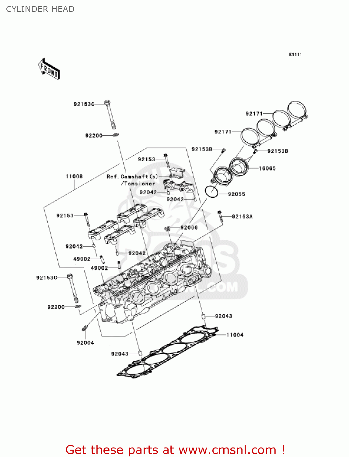 CYLINDER HEAD ZX1400A7F NINJA ZX14 2007 USA CALIFORNIA CANADA