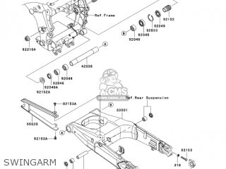 SWINGARM - ZX1400A7F NINJA ZX14 2007 USA CALIFORNIA CANADA
