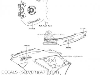 DECALS (SILVER)(A7F)(CN) - ZX1400A7F NINJA ZX14 2007 USA CALIFORNIA CANADA