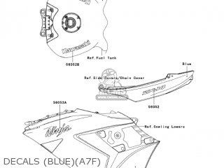 DECALS (BLUE)(A7F) - ZX1400A7F NINJA ZX14 2007 USA CALIFORNIA CANADA