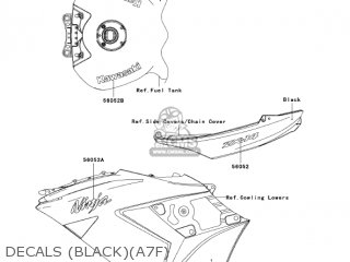 DECALS (BLACK)(A7F) - ZX1400A7F NINJA ZX14 2007 USA CALIFORNIA CANADA