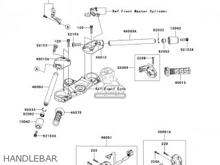 HANDLEBAR - ZX1400A7F NINJA ZX14 2007 USA CALIFORNIA CANADA