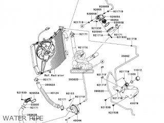 WATER PIPE - ZX1400A7F NINJA ZX14 2007 USA CALIFORNIA CANADA