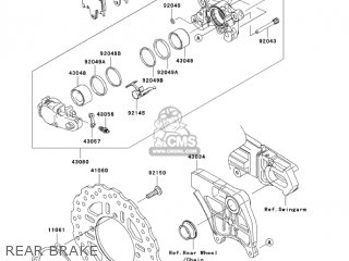 REAR BRAKE - ZX1400A7F NINJA ZX14 2007 USA CALIFORNIA CANADA