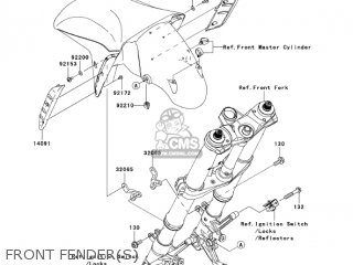 FRONT FENDER(S) - ZX1400A7F NINJA ZX14 2007 USA CALIFORNIA CANADA