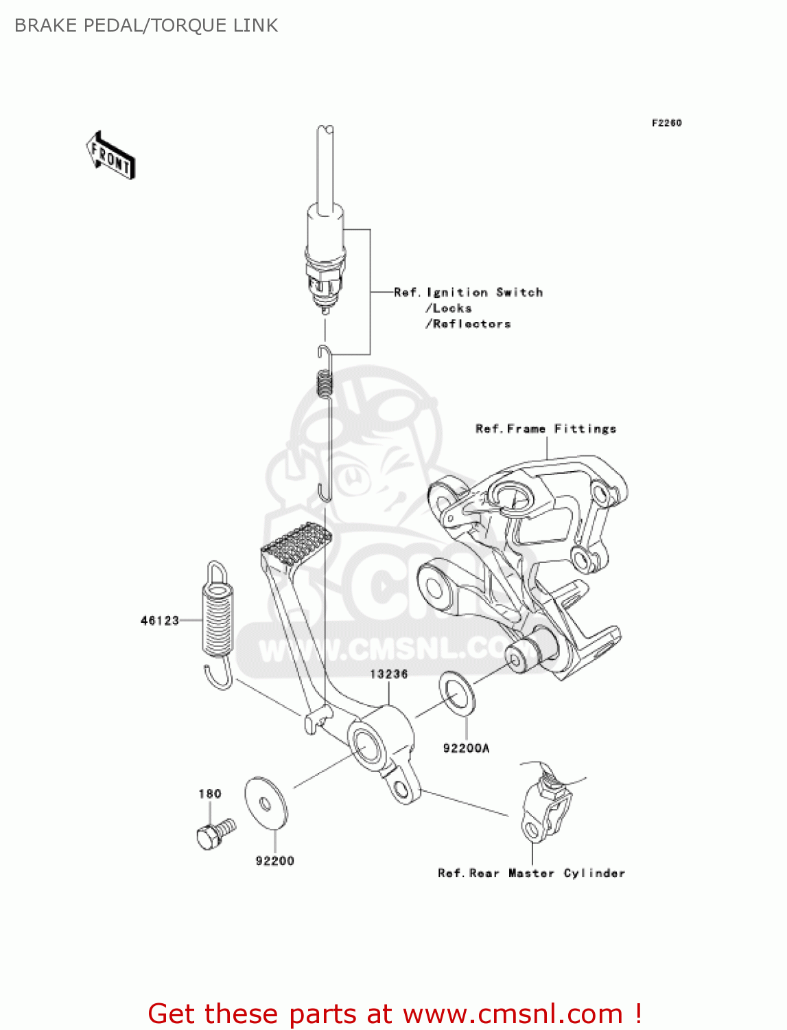 BRAKE PEDAL/TORQUE LINK ZX1400A7FA NINJA ZX14 2007 USA CALIFORNIA
