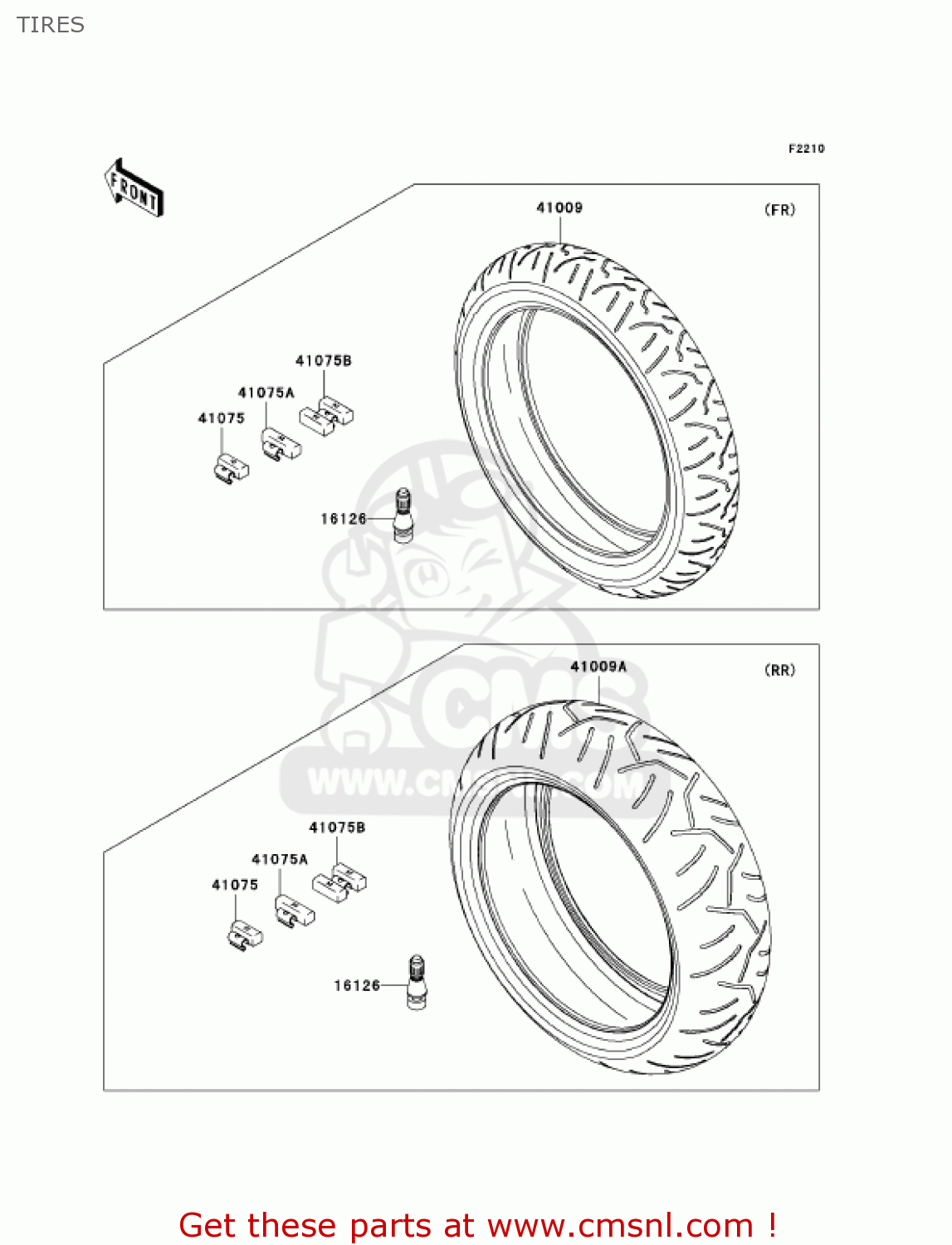 TIRES ZX1400A7FA NINJA ZX14 2007 USA CALIFORNIA
