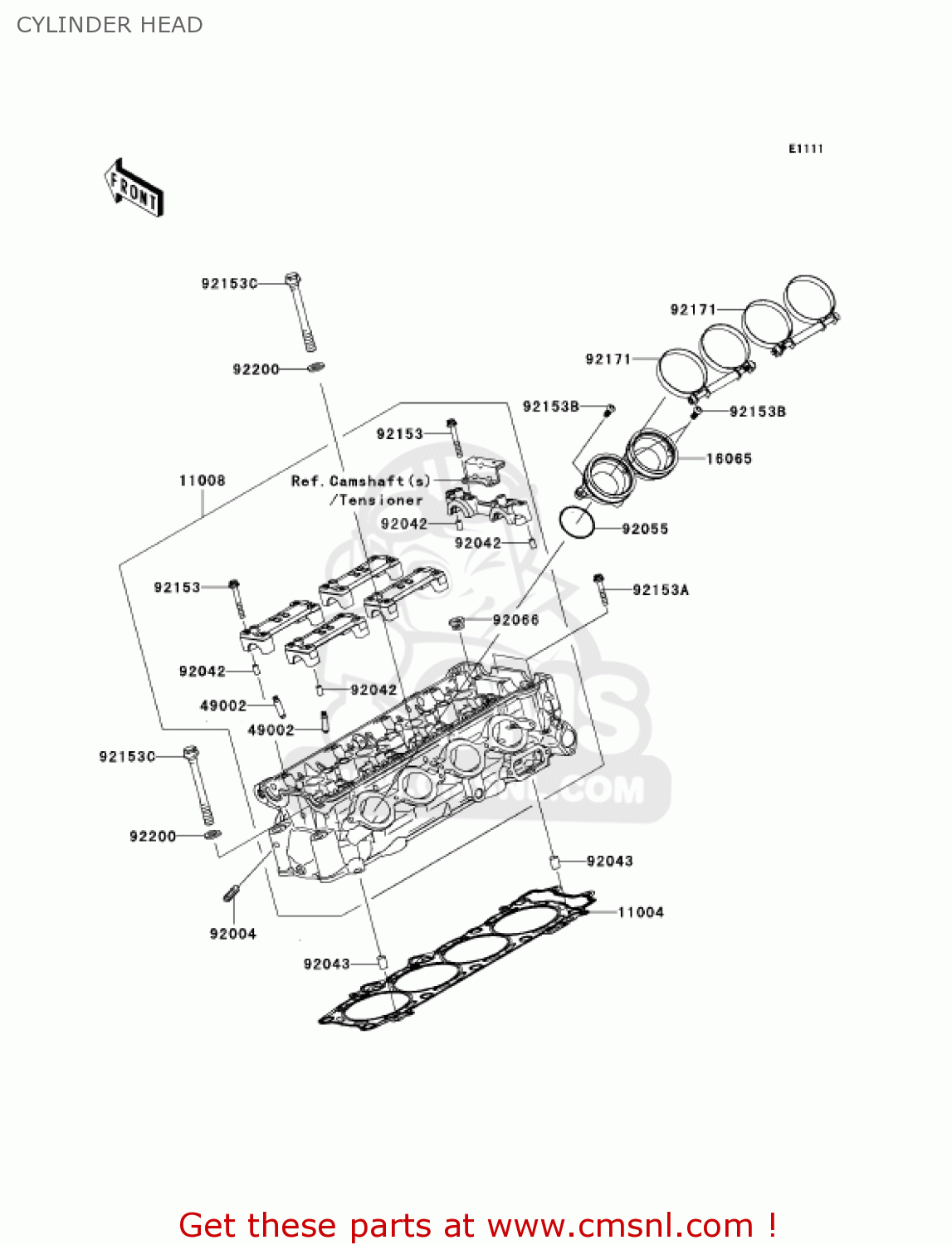CYLINDER HEAD ZX1400A7FA NINJA ZX14 2007 USA CALIFORNIA