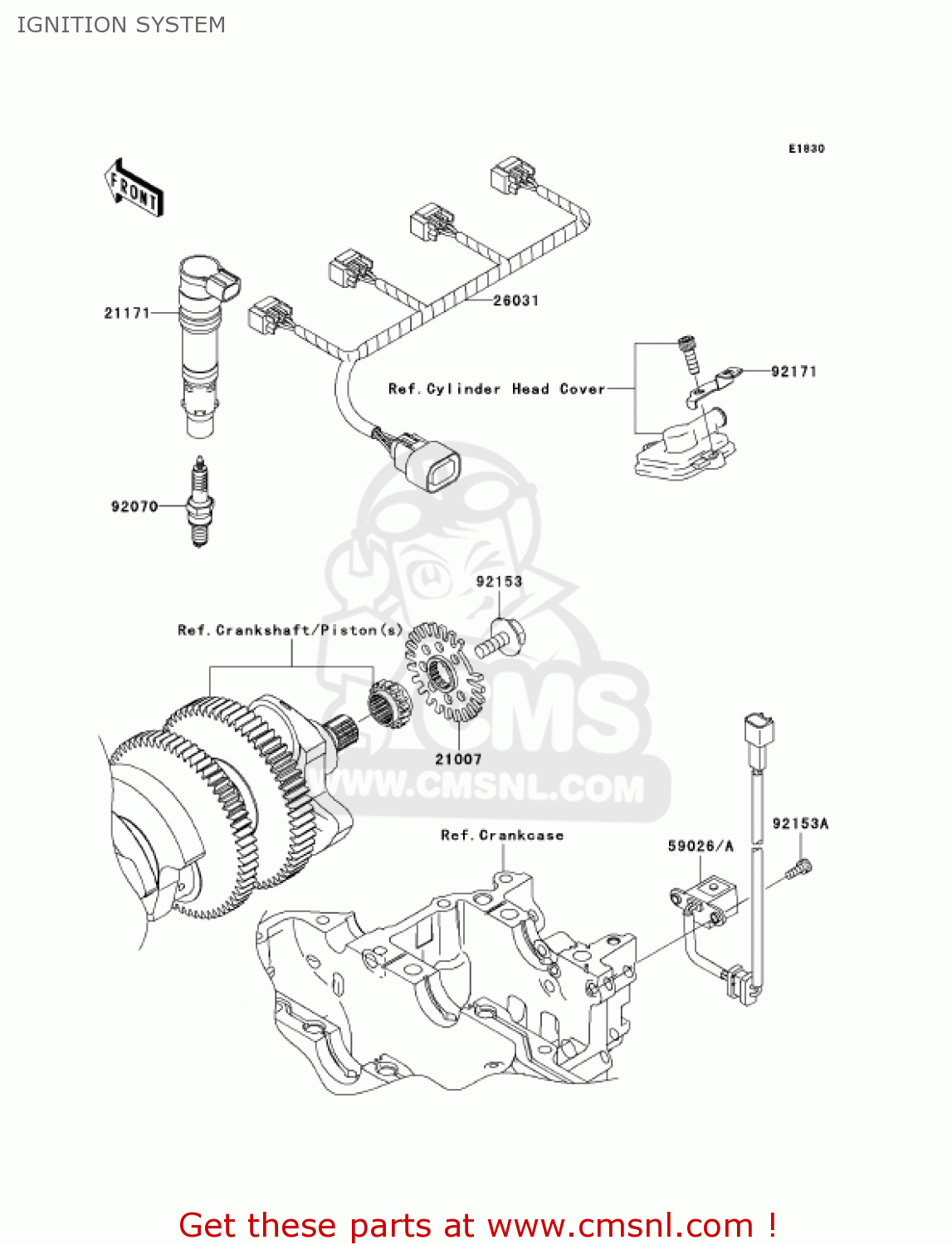 IGNITION SYSTEM ZX1400A7FA NINJA ZX14 2007 USA CALIFORNIA
