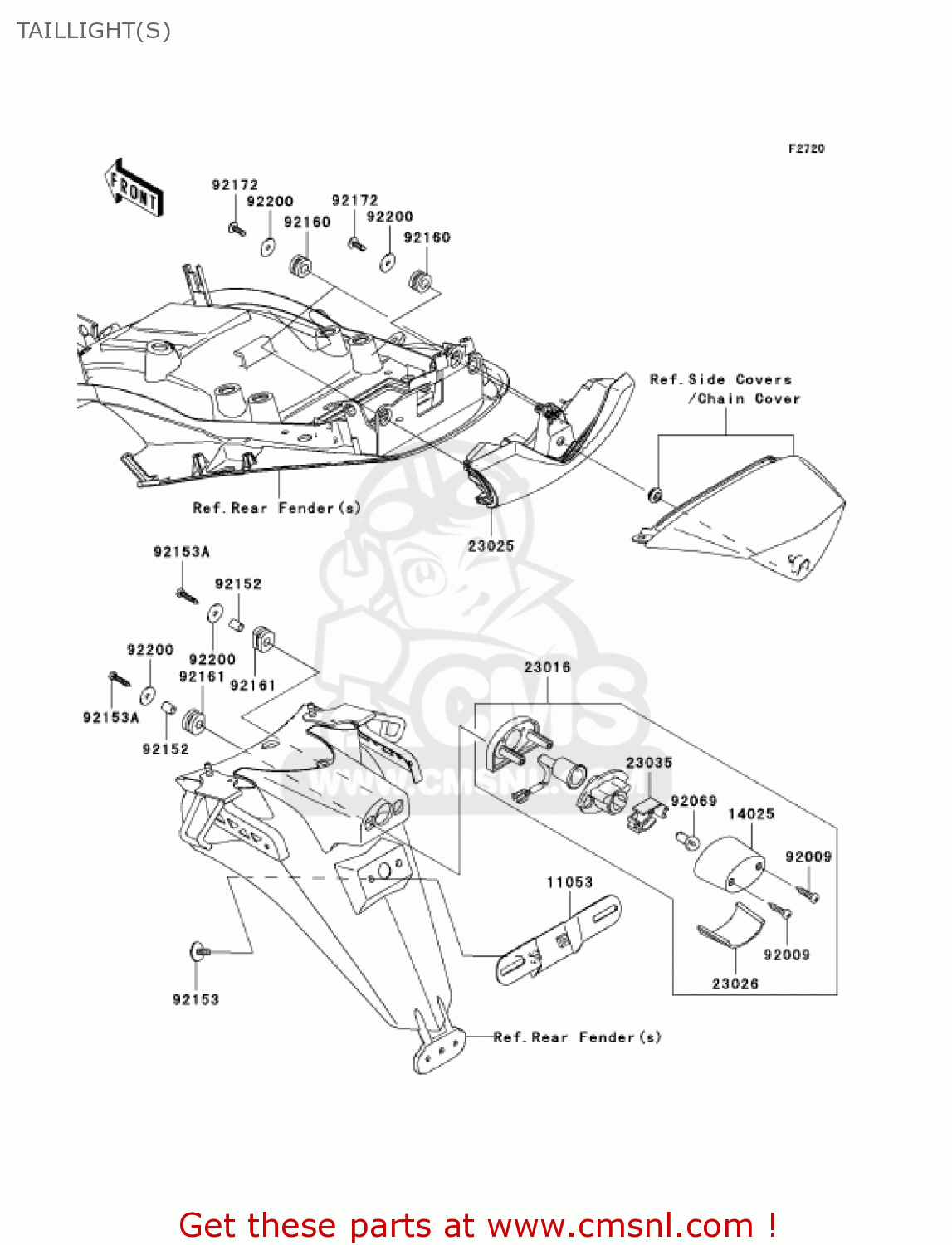TAILLIGHT(S) ZX1400A7FA NINJA ZX14 2007 USA CALIFORNIA