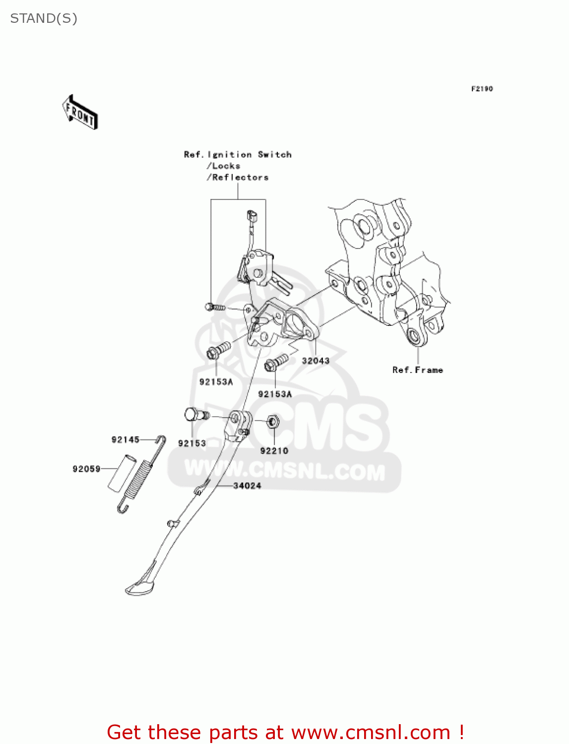 STAND(S) ZX1400A7FA NINJA ZX14 2007 USA CALIFORNIA