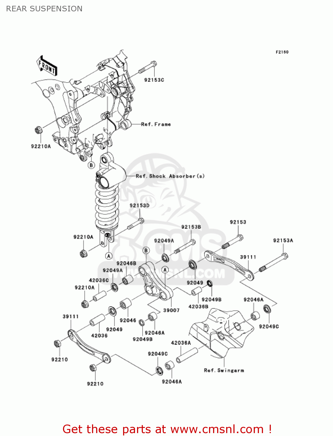 REAR SUSPENSION ZX1400A7FA NINJA ZX14 2007 USA CALIFORNIA