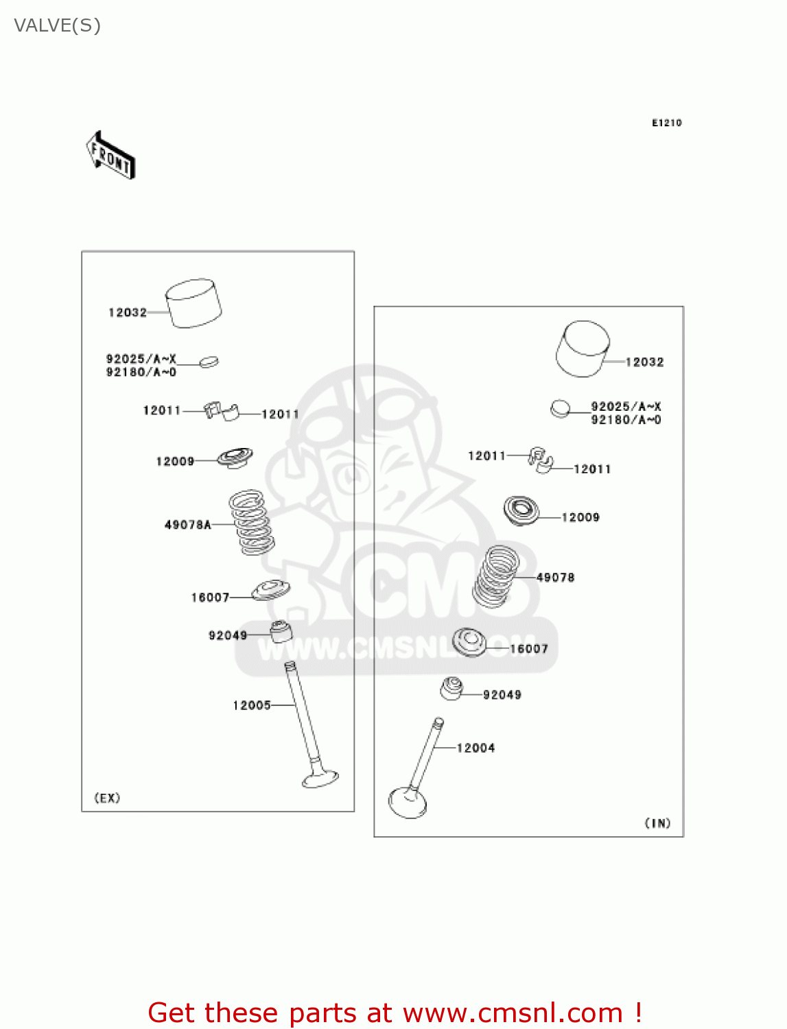 VALVE(S) ZX1400A7FA NINJA ZX14 2007 USA CALIFORNIA