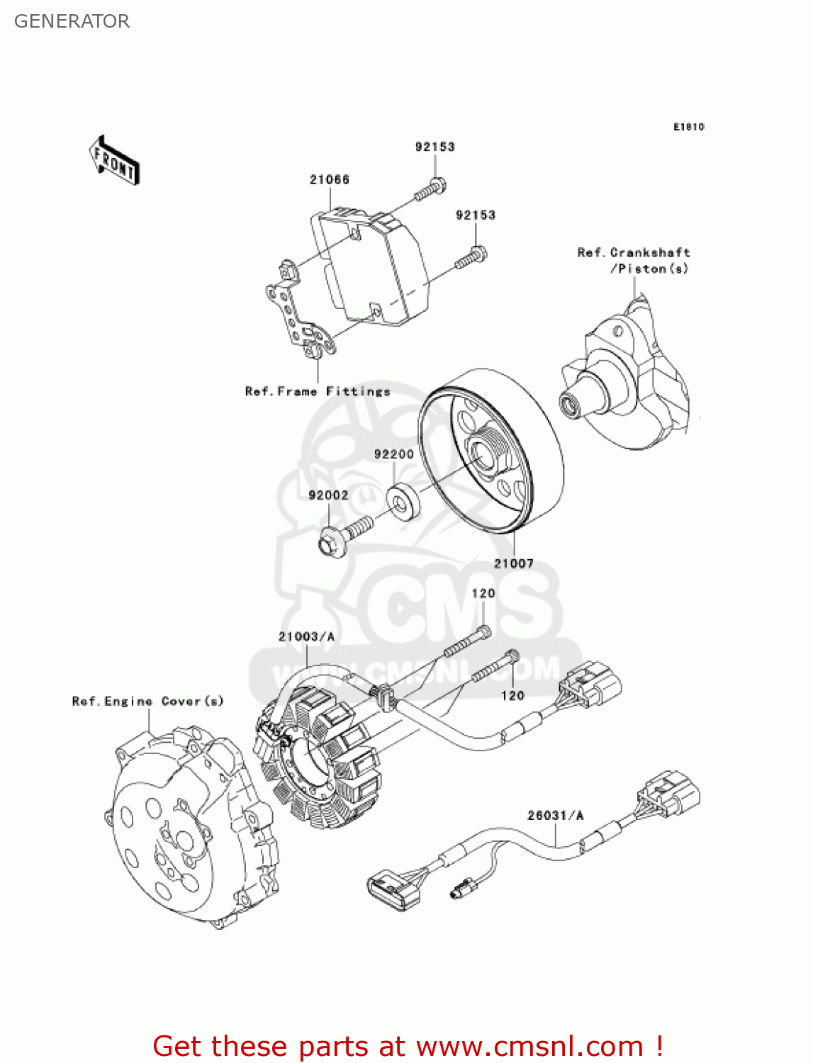 GENERATOR ZX1400A7FA NINJA ZX14 2007 USA CALIFORNIA