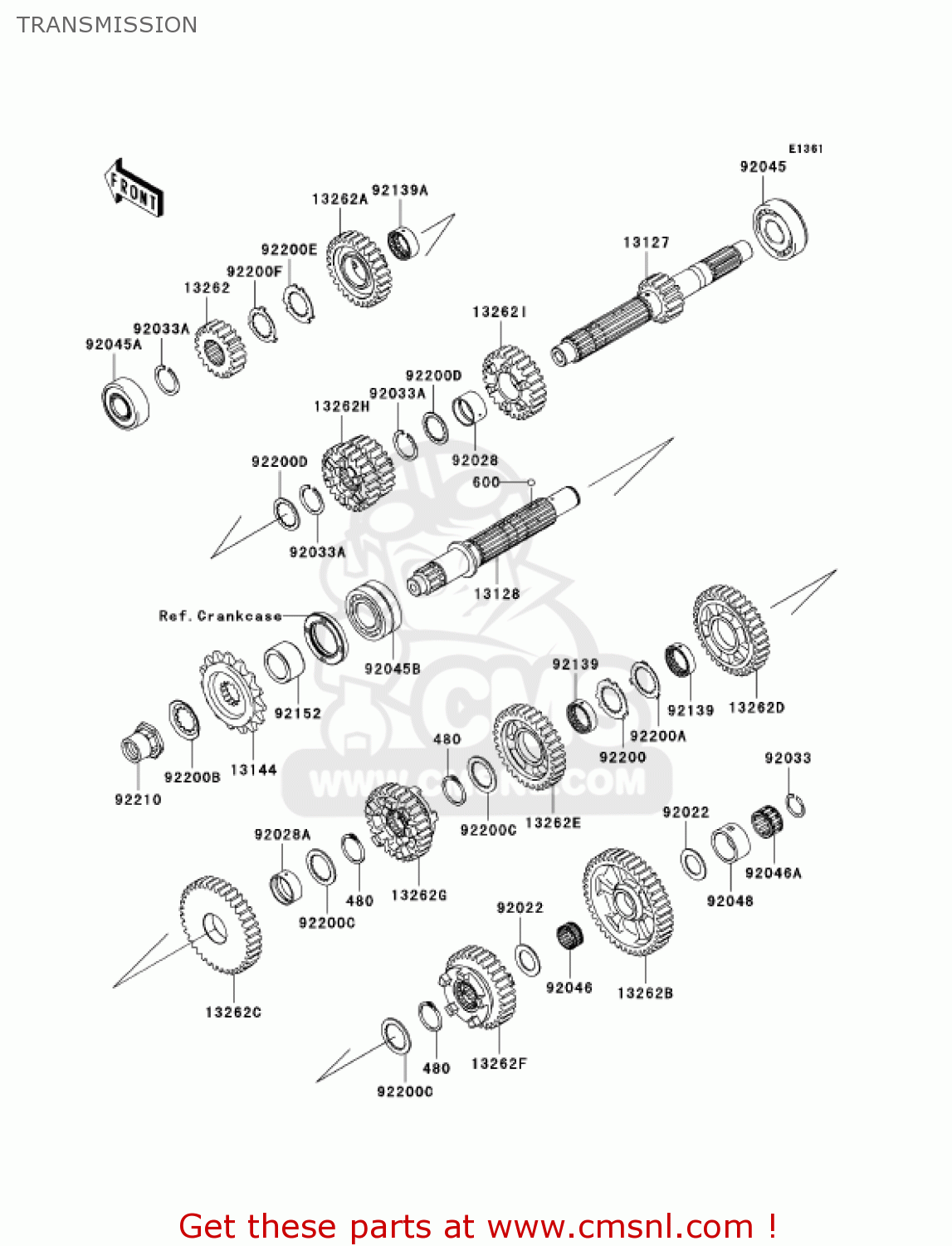 TRANSMISSION ZX1400A7FA NINJA ZX14 2007 USA CALIFORNIA
