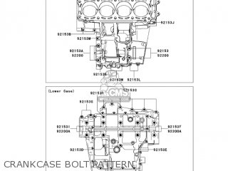 CRANKCASE BOLT PATTERN - ZX1400A7FA NINJA ZX14 2007 USA CALIFORNIA
