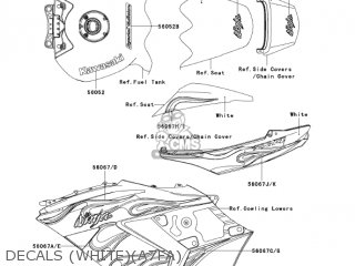 DECALS (WHITE)(A7FA) - ZX1400A7FA NINJA ZX14 2007 USA CALIFORNIA
