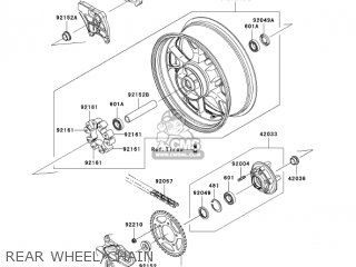REAR WHEEL/CHAIN - ZX1400A7FA NINJA ZX14 2007 USA CALIFORNIA