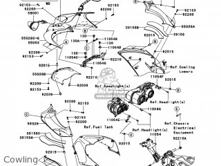 Kawasaki ZX1400C8F NINJA ZX14 2008 USA parts lists and