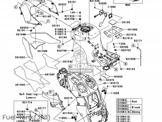 Kawasaki ZX1400CAF NINJA ZX14 2010 USA parts lists and schematics