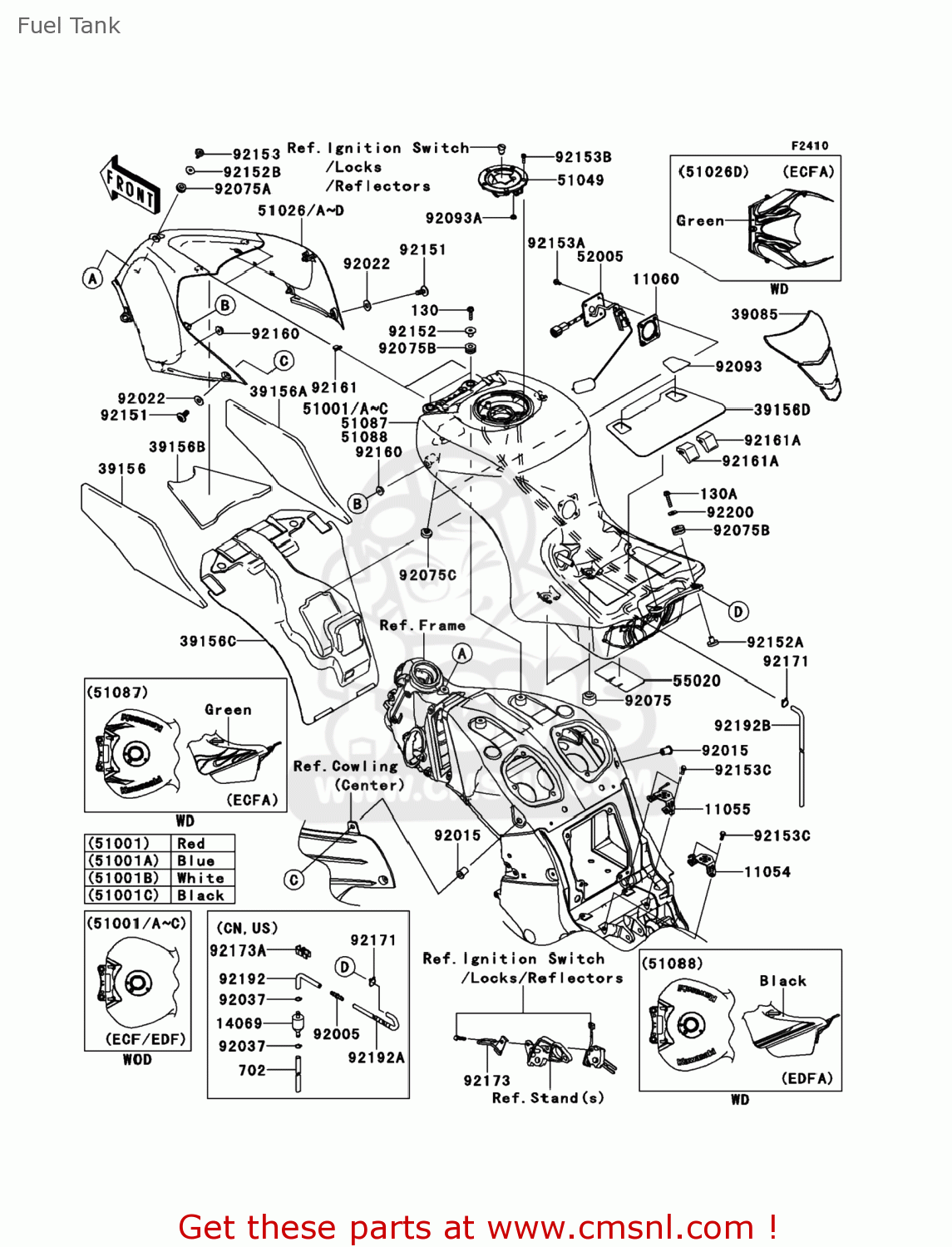 Kawasaki ZX1400ECF NINJA ZX14R 2012 USA Fuel Tank buy original Fuel
