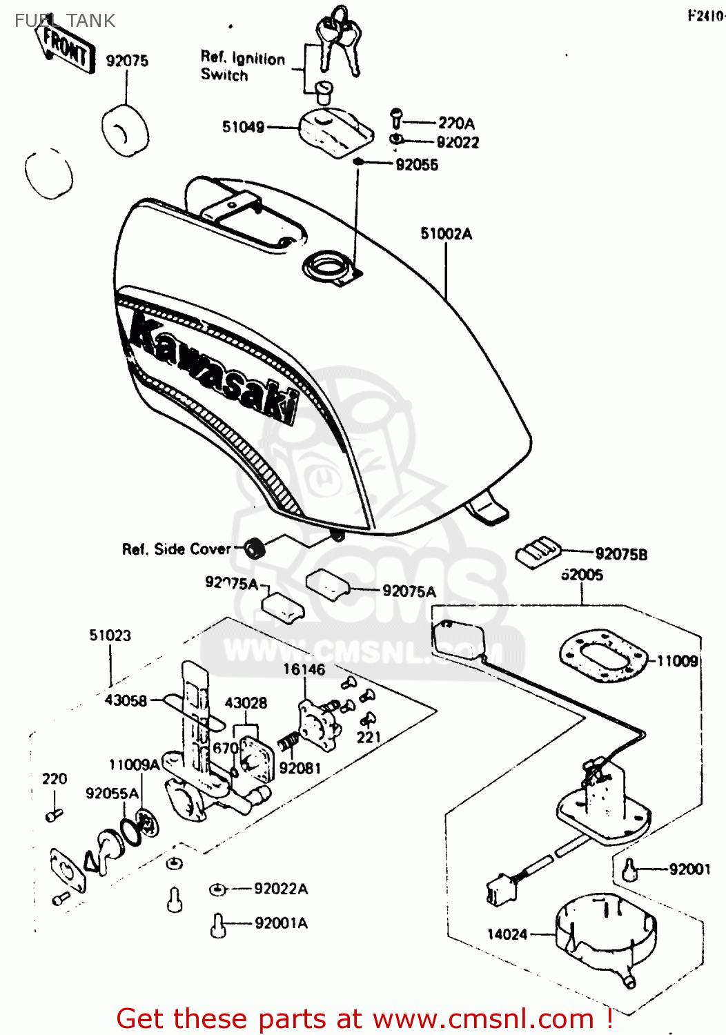 Kawasaki Zx400c2 1985 Europe Uk Fr Gr Sd Sp Fuel Tank - Buy Original 