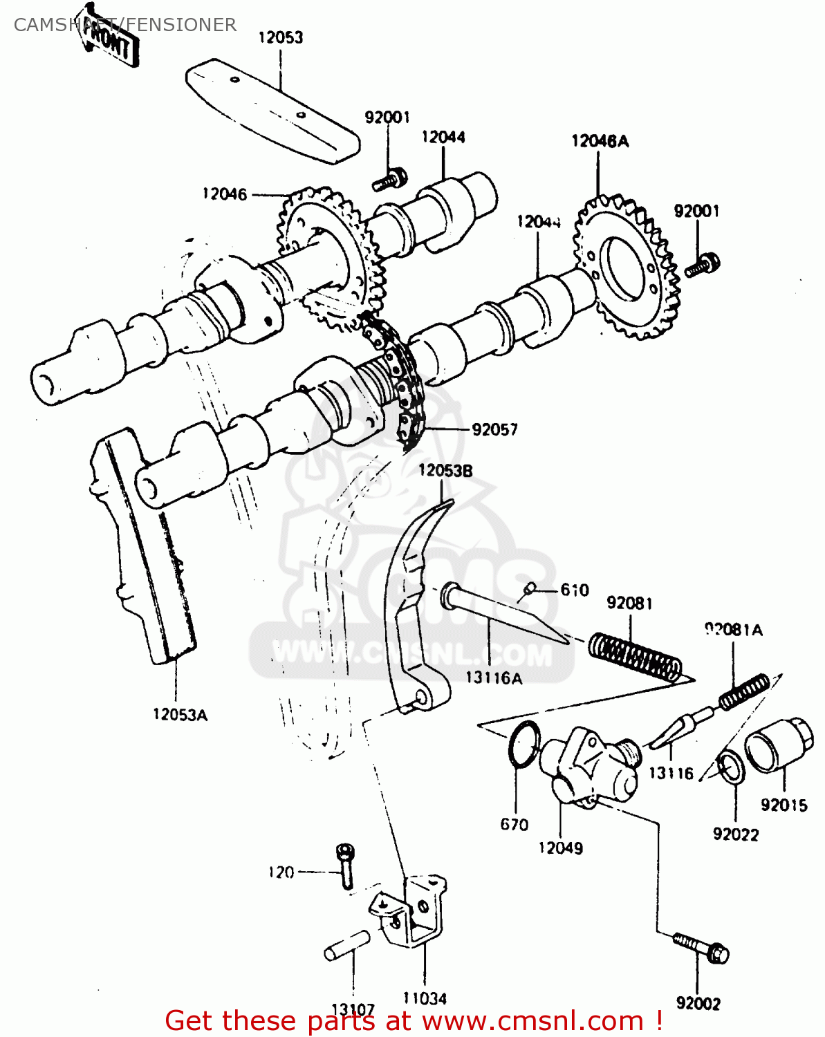 CAMSHAFT/FENSIONER ZX400C2 1985 EUROPE UK FR GR SD SP