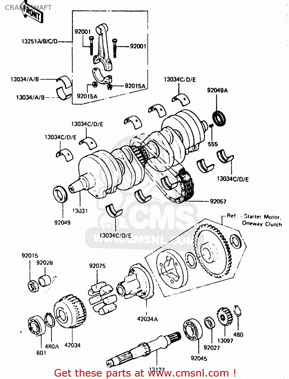CRANKSHAFT ZX400C2 1985 EUROPE UK FR GR SD SP