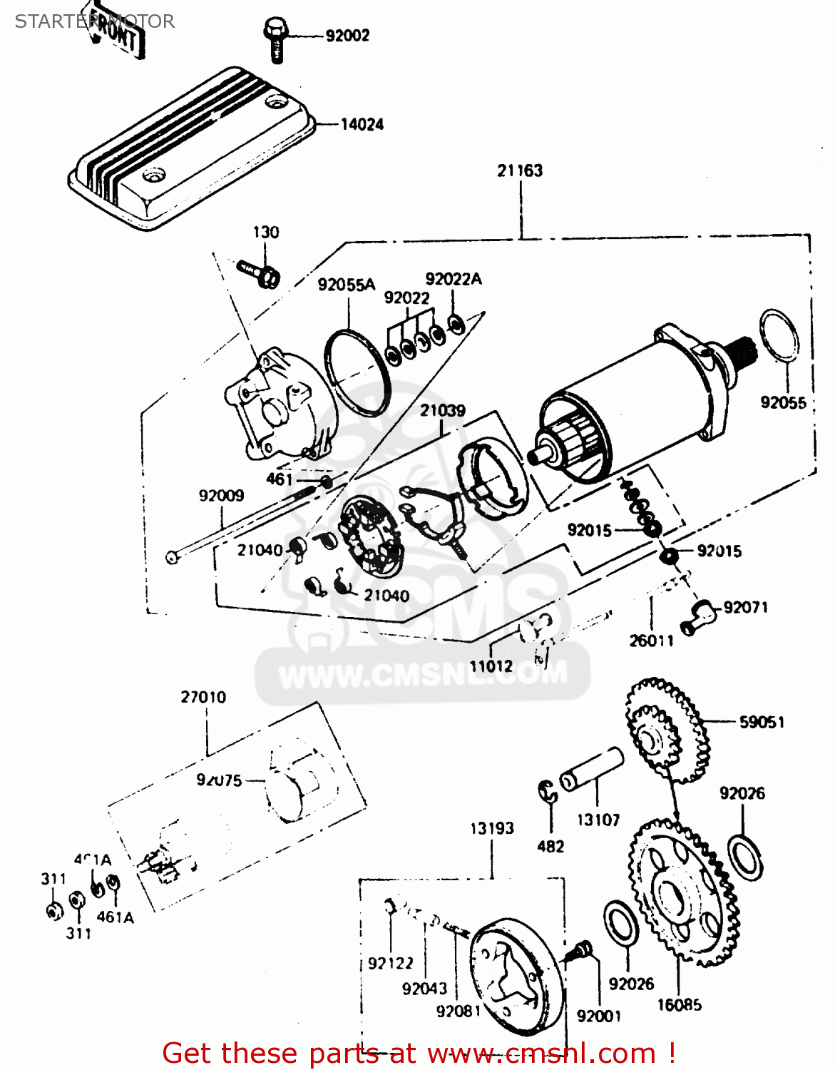 STARTER MOTOR ZX400C2 1985 EUROPE UK FR GR SD SP
