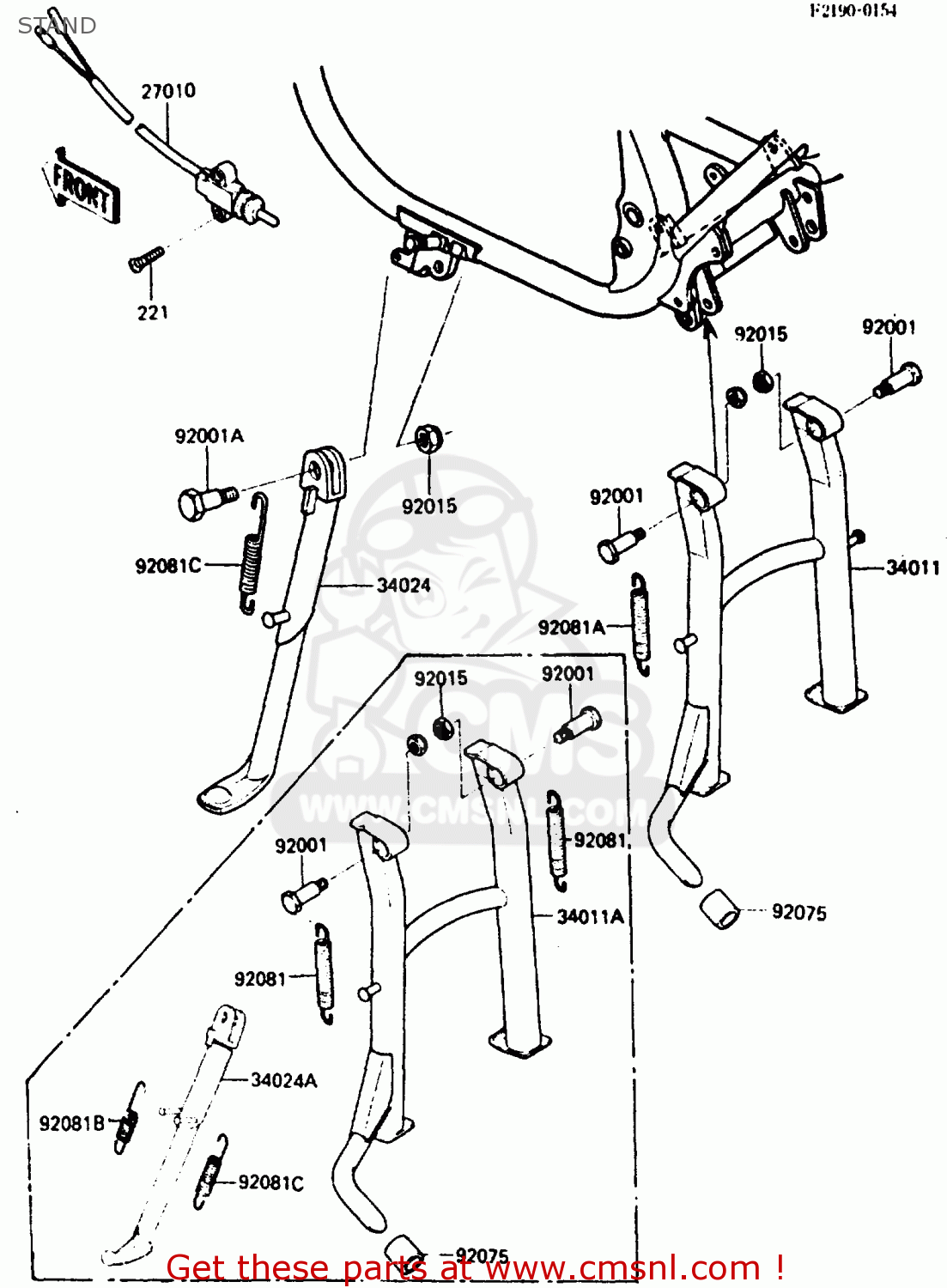 STAND ZX400C2 1985 EUROPE UK FR GR SD SP