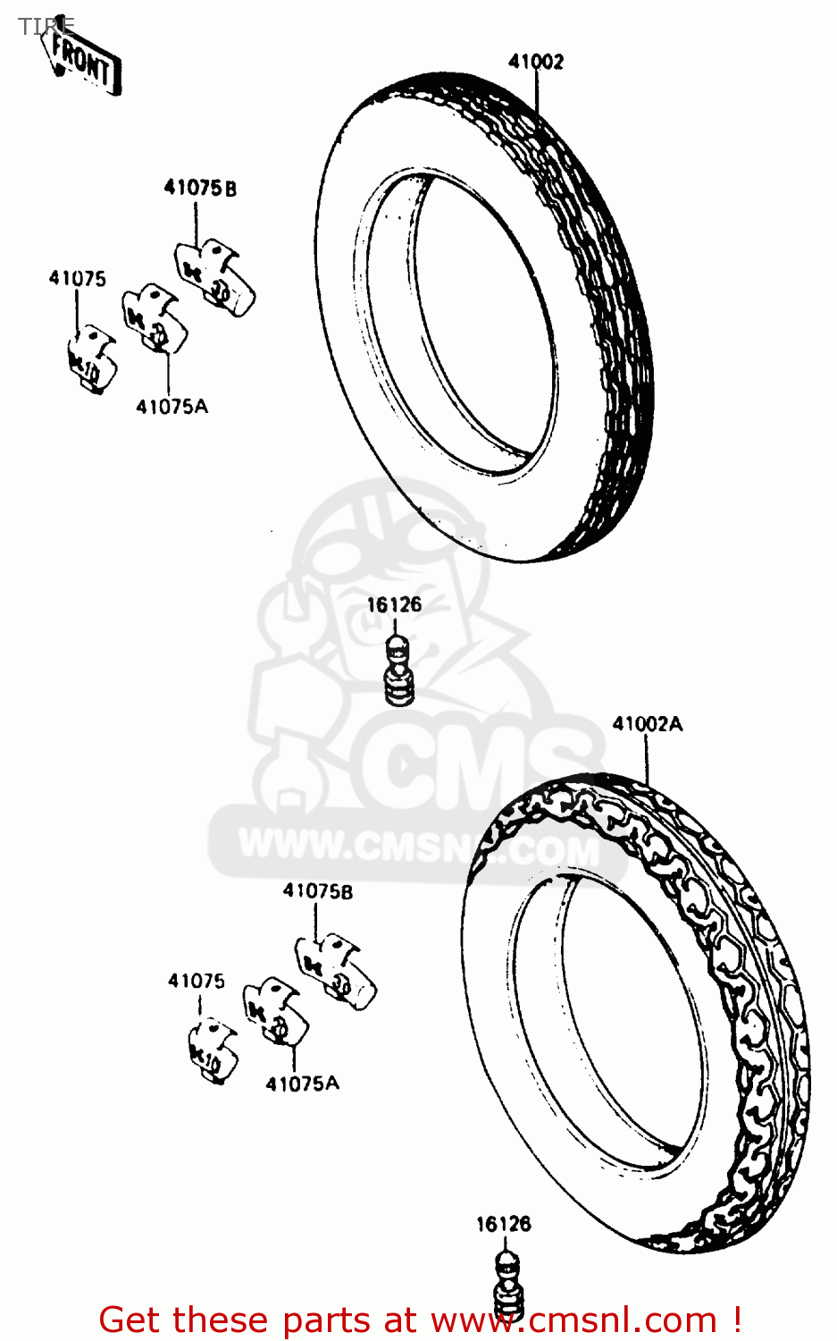TIRE ZX400C2 1985 EUROPE UK FR GR SD SP