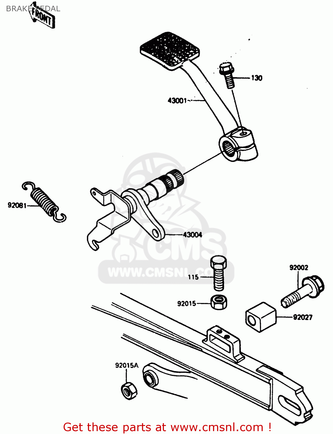 BRAKE PEDAL ZX400C2 1985 EUROPE UK FR GR SD SP