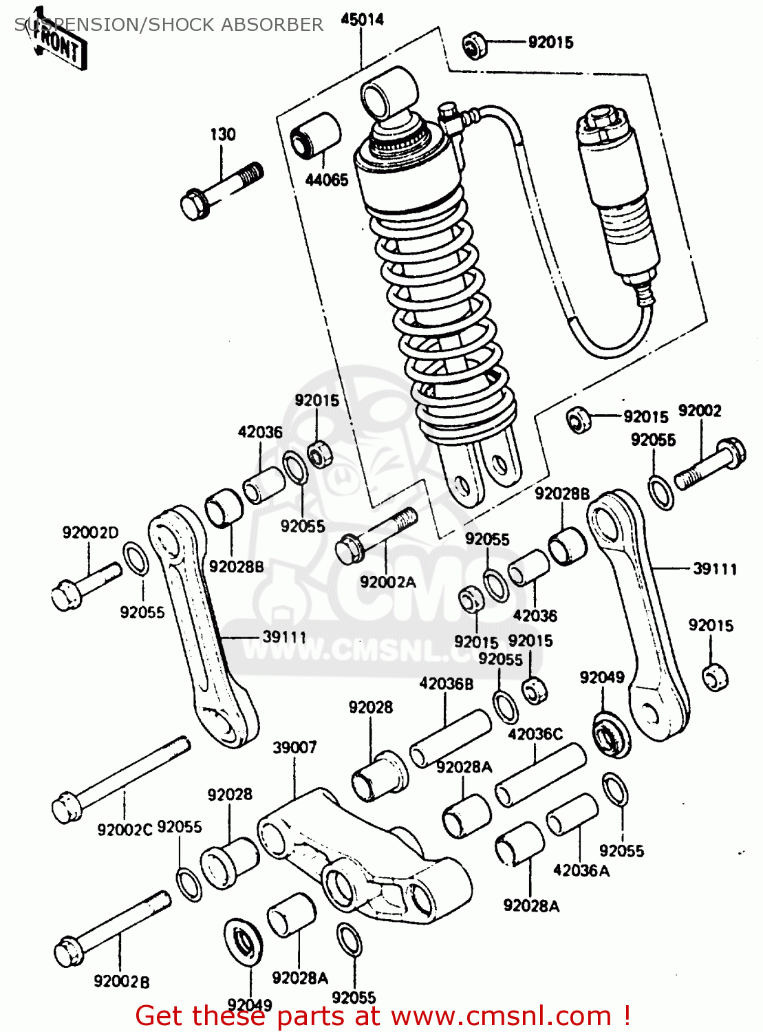 SUSPENSION/SHOCK ABSORBER ZX400C2 1985 EUROPE UK FR GR SD SP