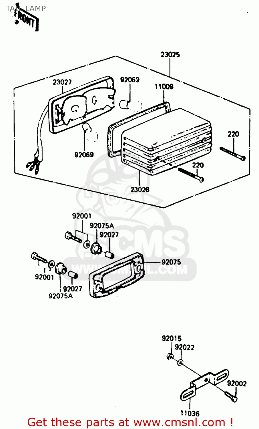 TAIL LAMP ZX400C2 1985 EUROPE UK FR GR SD SP