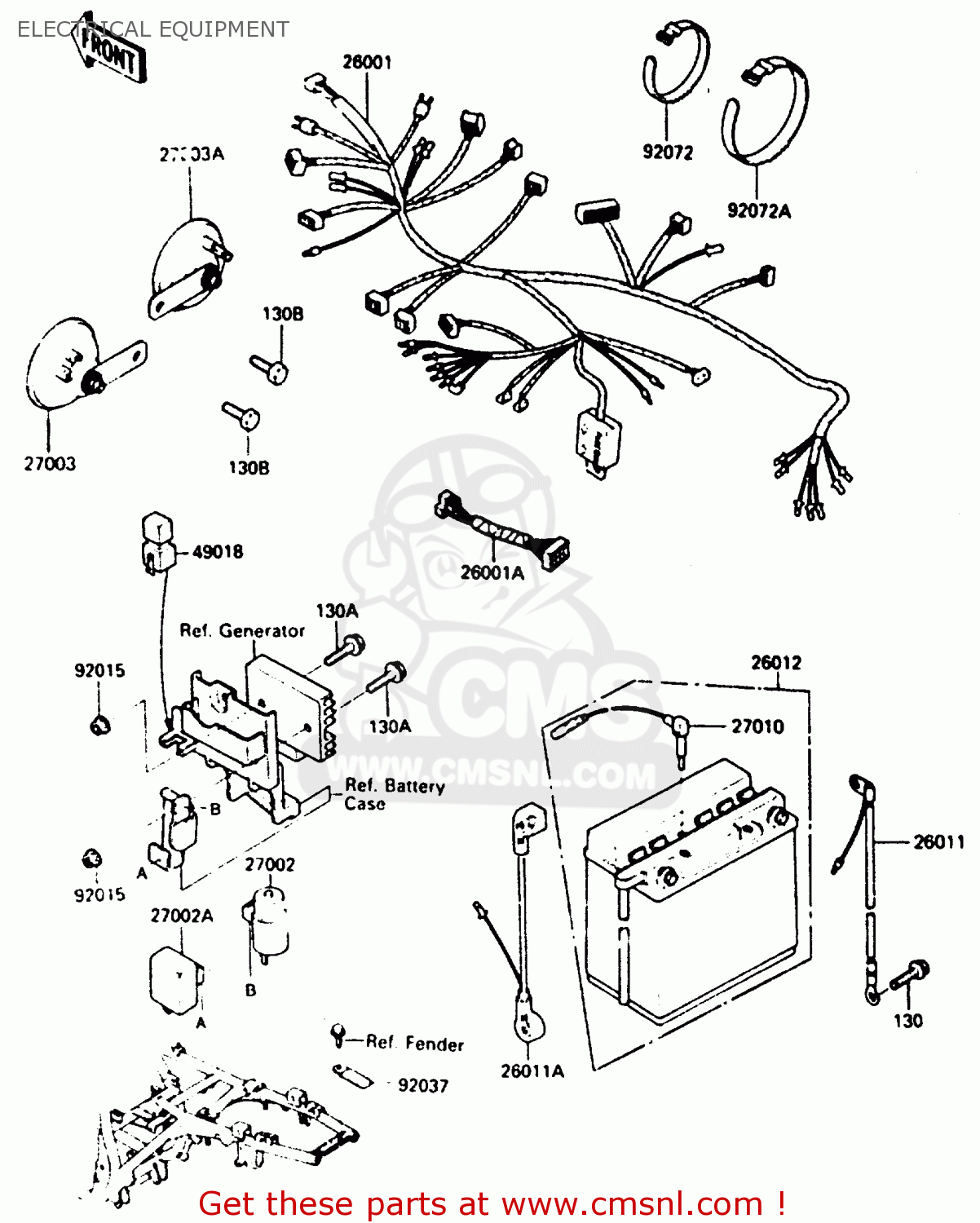 ELECTRICAL EQUIPMENT ZX400C2 1985 EUROPE UK FR GR SD SP