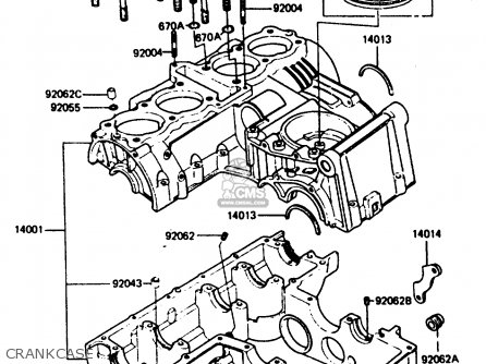 CRANKCASE - ZX400C2 1985 EUROPE UK FR GR SD SP