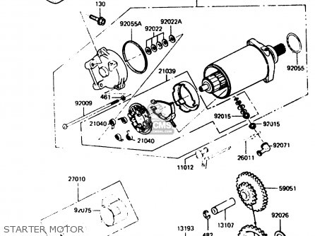 STARTER MOTOR - ZX400C2 1985 EUROPE UK FR GR SD SP