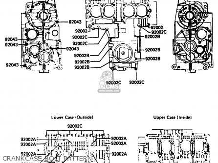 CRANKCASE BOLT PATTERN - ZX400C2 1985 EUROPE UK FR GR SD SP