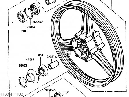 FRONT HUB - ZX400C2 1985 EUROPE UK FR GR SD SP