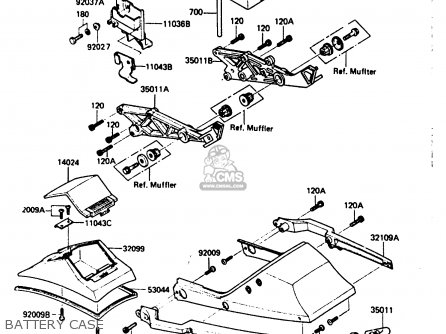BATTERY CASE - ZX400C2 1985 EUROPE UK FR GR SD SP