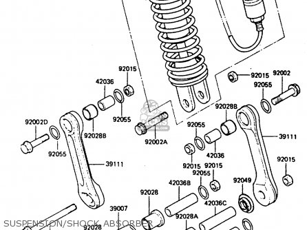 SUSPENSION/SHOCK ABSORBER - ZX400C2 1985 EUROPE UK FR GR SD SP