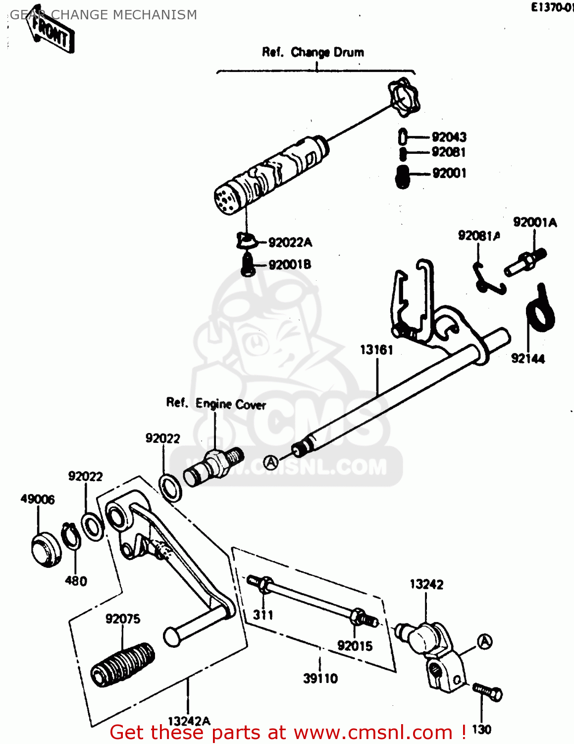 GEAR CHANGE MECHANISM ZX400C3 1987 UNITED KINGDOM SP ST