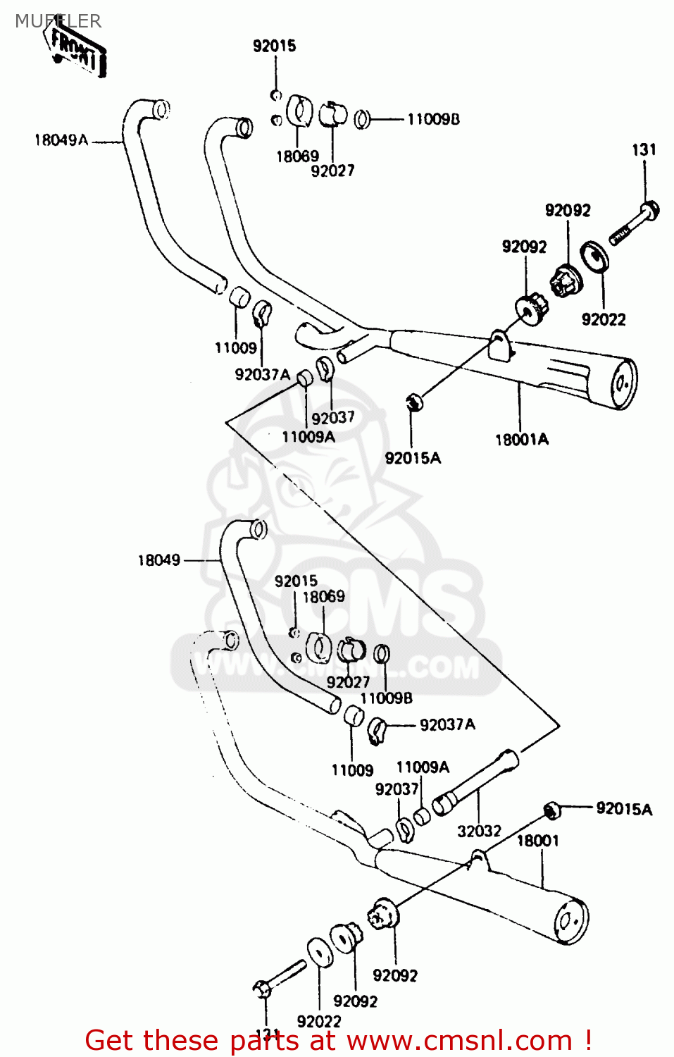 MUFFLER ZX400C3 1987 UNITED KINGDOM SP ST