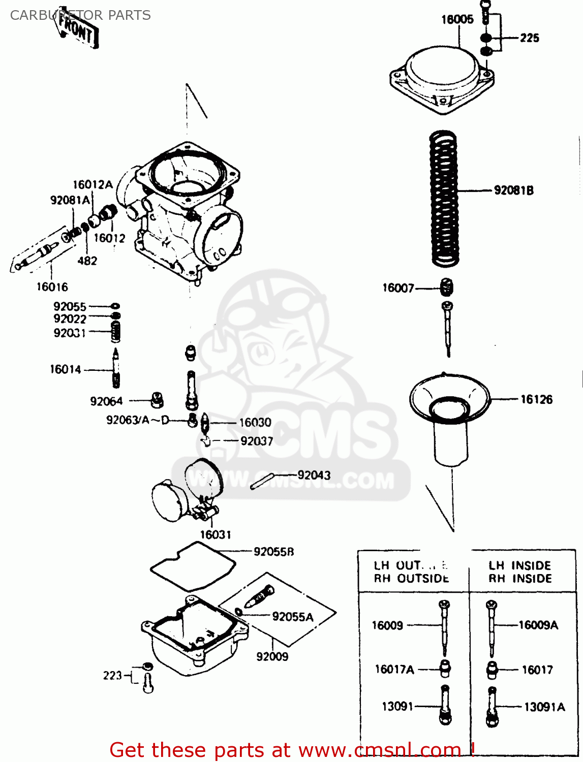 CARBURETOR PARTS ZX400C3 1987 UNITED KINGDOM SP ST