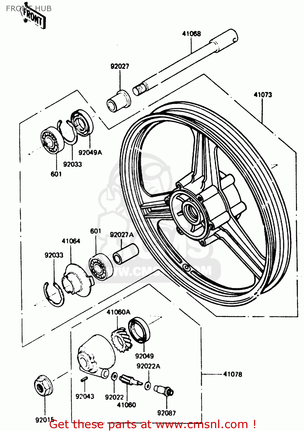 FRONT HUB ZX400C3 1987 UNITED KINGDOM SP ST