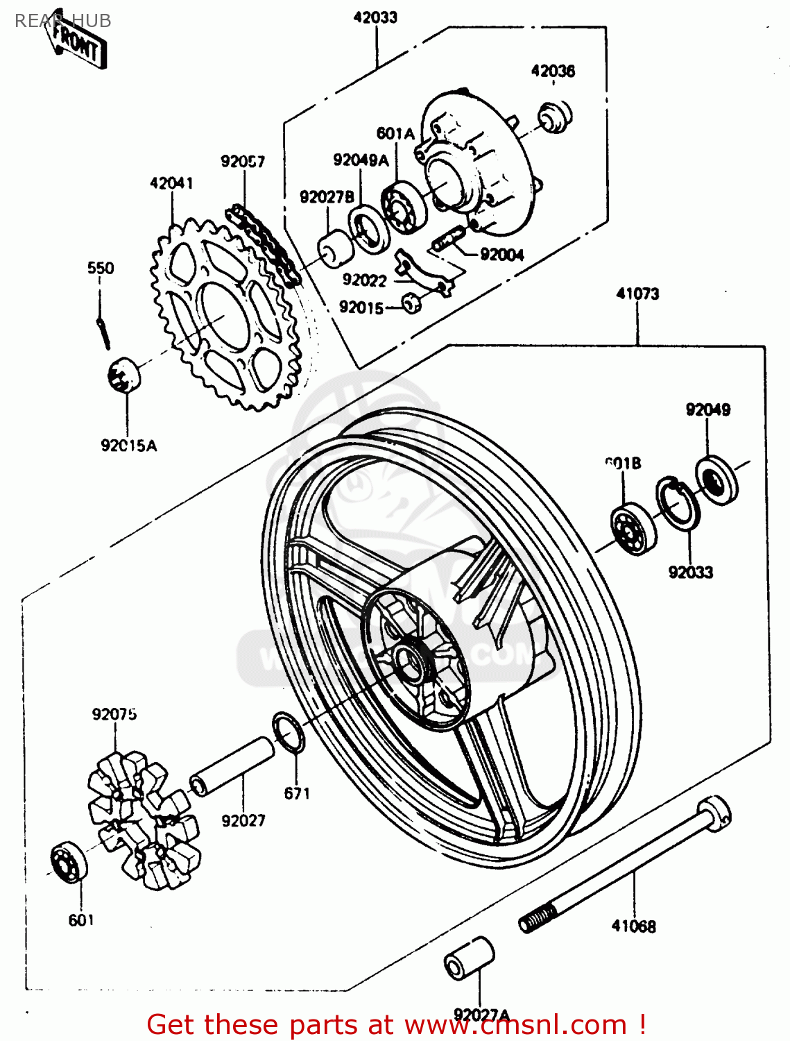 REAR HUB ZX400C3 1987 UNITED KINGDOM SP ST