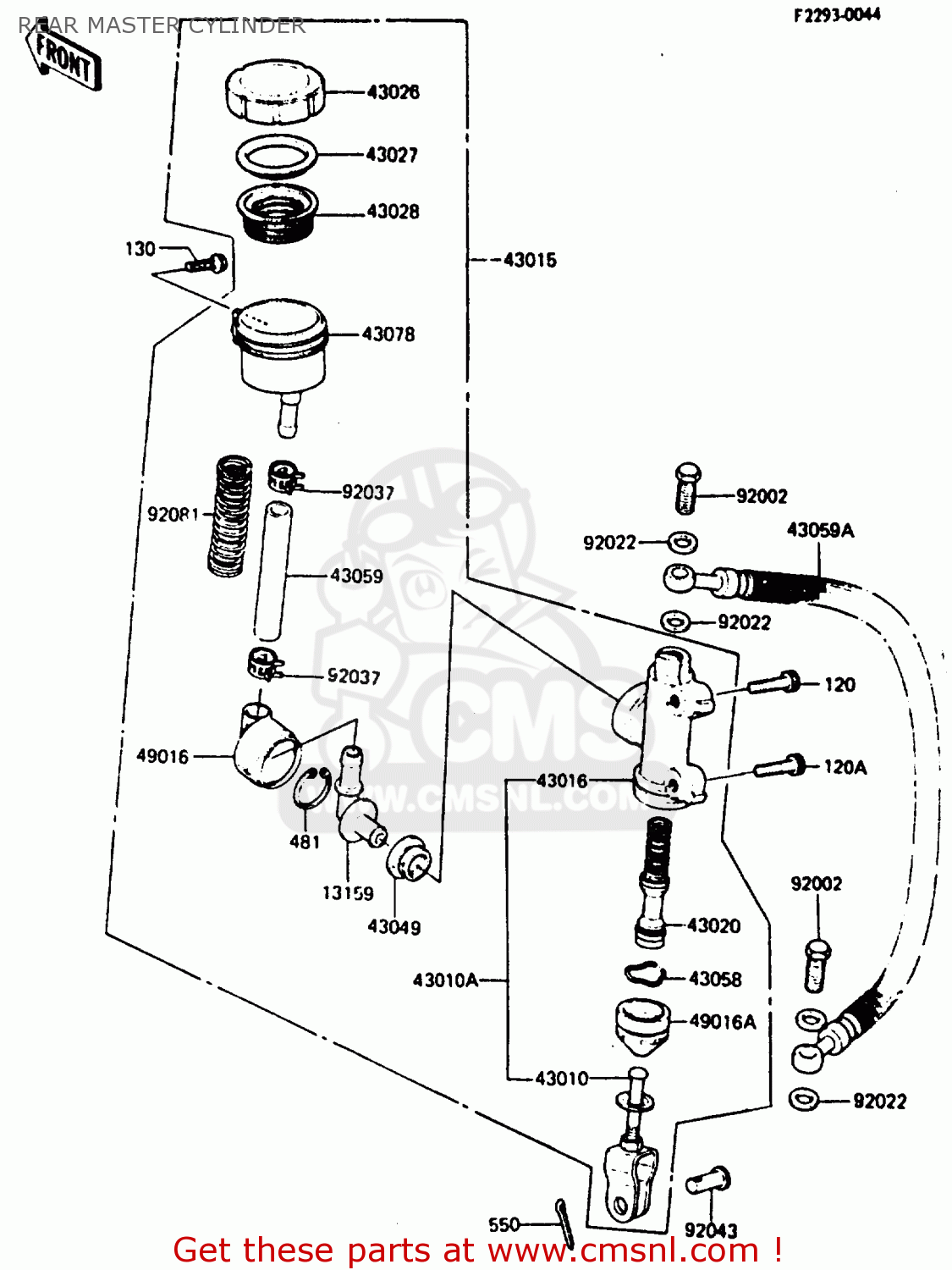 REAR MASTER CYLINDER ZX400C3 1987 UNITED KINGDOM SP ST