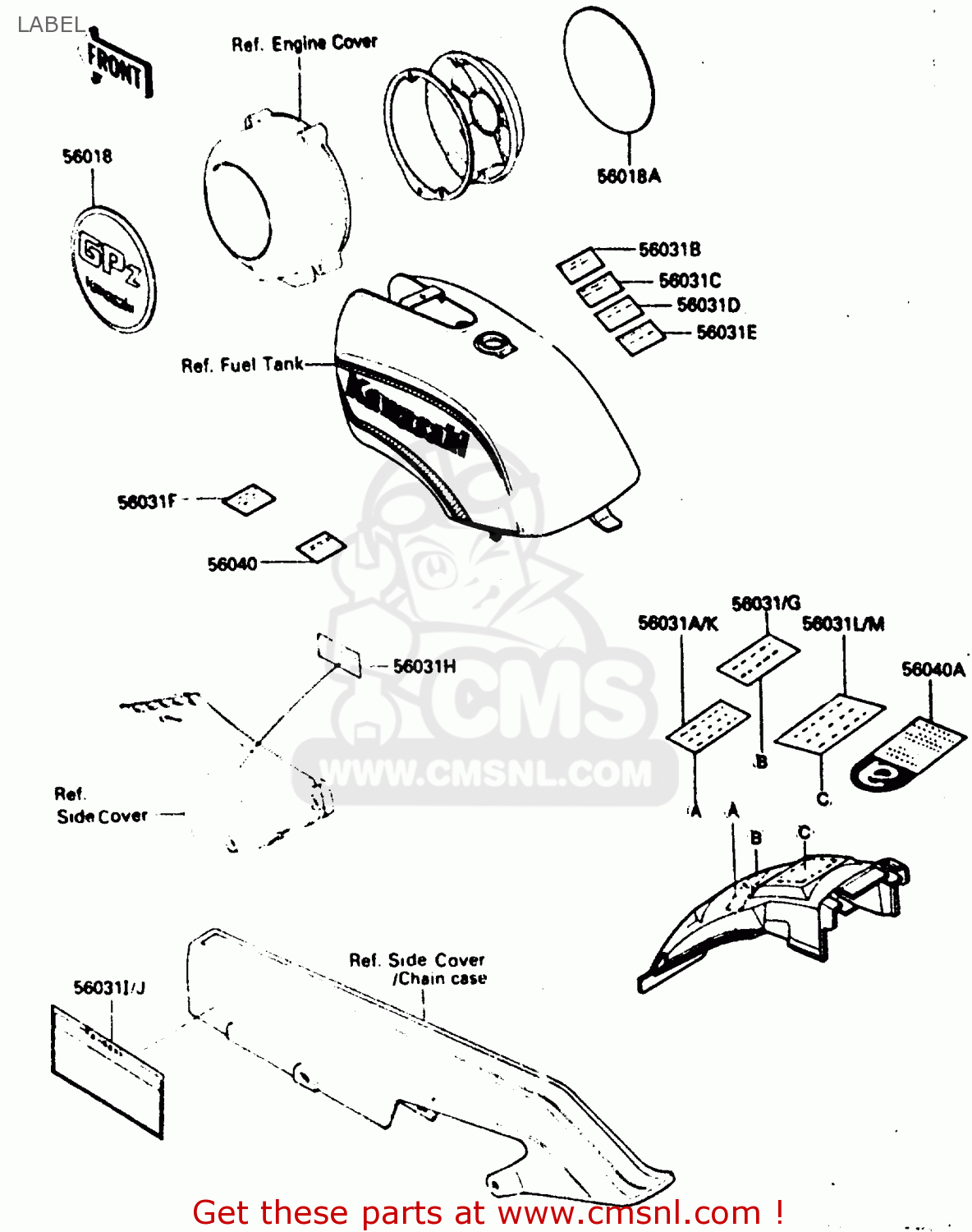 LABEL ZX400C3 1987 UNITED KINGDOM SP ST